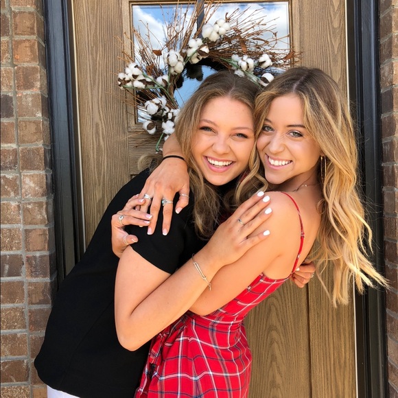 Cotton Candy Red Plaid Tie Waist Mini Dress - Picture 7 of 8